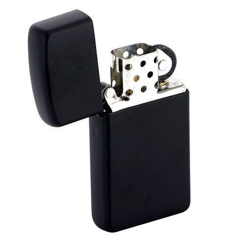 Зажигалка Zippo Slim Matt, матовая черная фото 2 Зажигалка Zippo Slim Matt, матовая черная фото 2