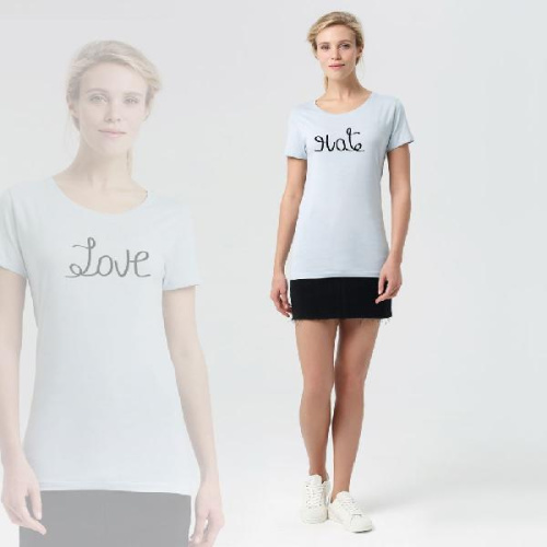 Футболка женская Hate-Love, голубая фото 4